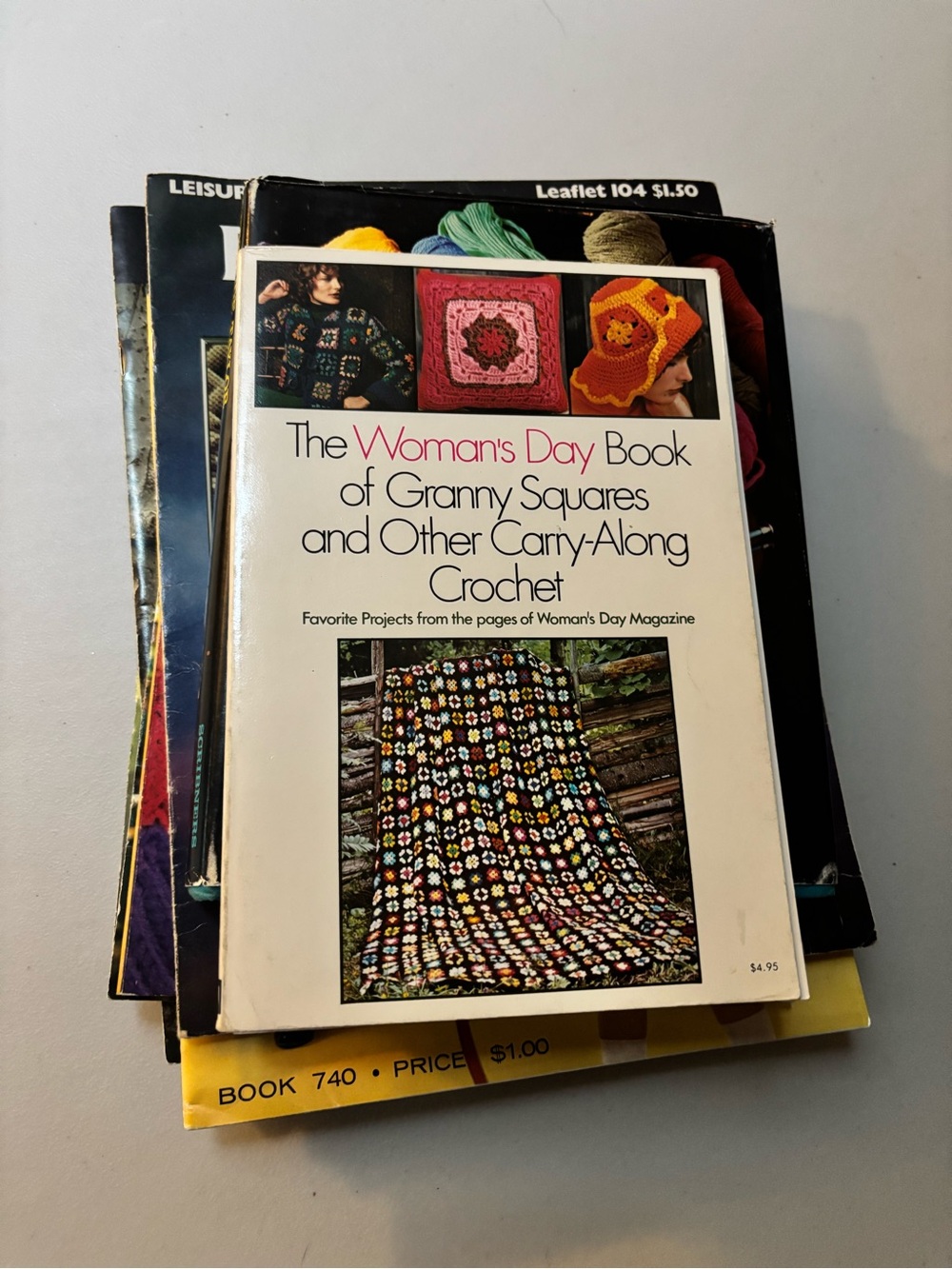 Lot of 16 Vintage Various knitting and crochet books, patterns and leaflets.
